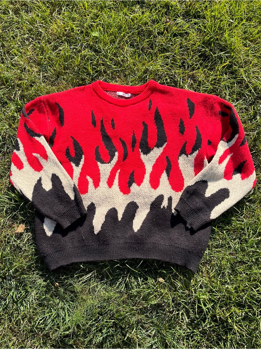 Zaful Men’s Flame Knit Sweater